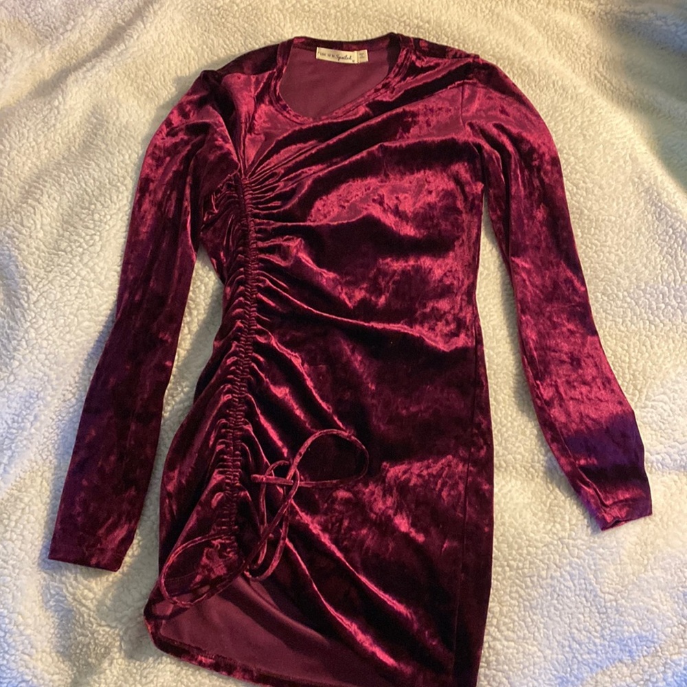 Red velvet dress